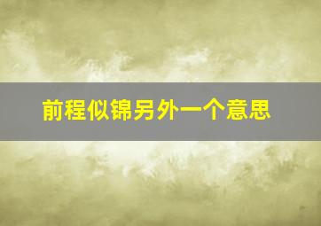 前程似锦另外一个意思