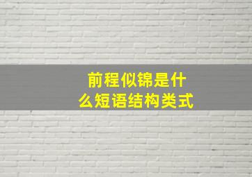 前程似锦是什么短语结构类式