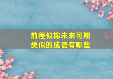 前程似锦未来可期类似的成语有哪些