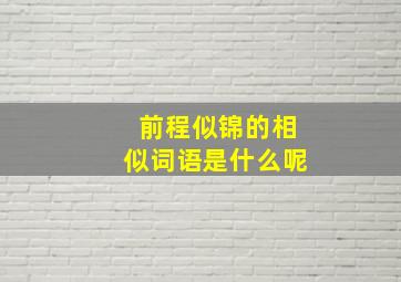 前程似锦的相似词语是什么呢