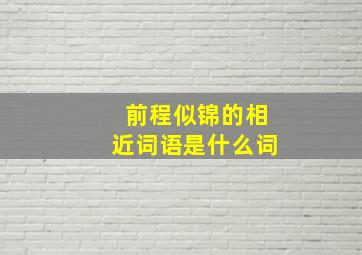 前程似锦的相近词语是什么词