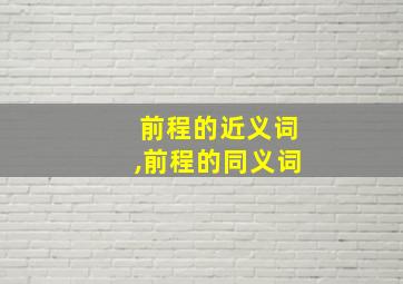 前程的近义词,前程的同义词