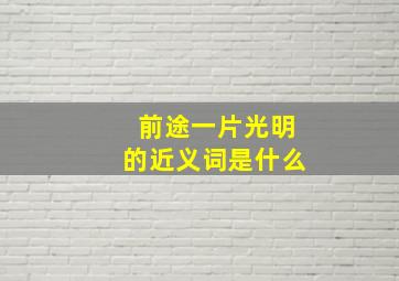 前途一片光明的近义词是什么