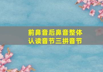 前鼻音后鼻音整体认读音节三拼音节