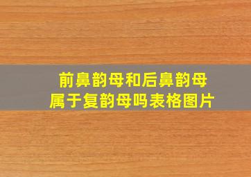 前鼻韵母和后鼻韵母属于复韵母吗表格图片