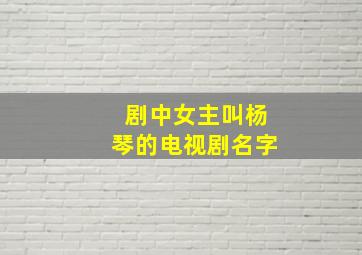 剧中女主叫杨琴的电视剧名字