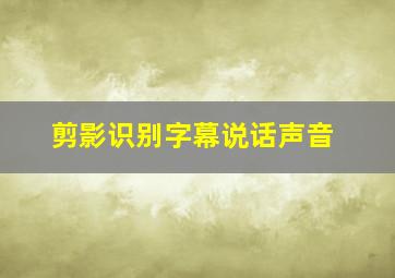 剪影识别字幕说话声音