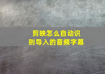 剪映怎么自动识别导入的音频字幕