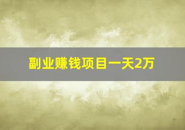 副业赚钱项目一天2万