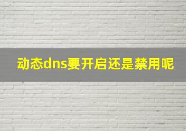 动态dns要开启还是禁用呢