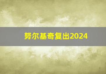 努尔基奇复出2024