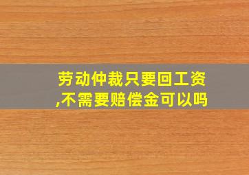 劳动仲裁只要回工资,不需要赔偿金可以吗