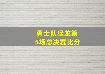 勇士队猛龙第5场总决赛比分