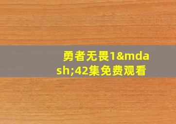 勇者无畏1—42集免费观看