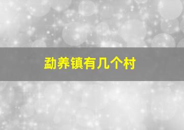 勐养镇有几个村