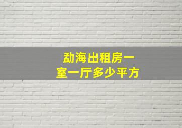 勐海出租房一室一厅多少平方