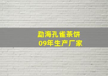 勐海孔雀茶饼09年生产厂家