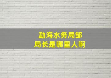 勐海水务局邹局长是哪里人啊