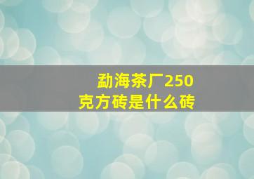 勐海茶厂250克方砖是什么砖