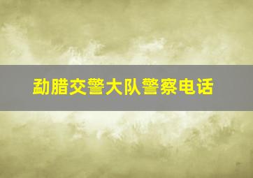 勐腊交警大队警察电话