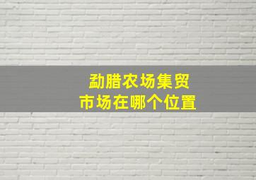 勐腊农场集贸市场在哪个位置