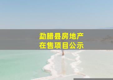 勐腊县房地产在售项目公示