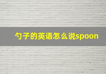 勺子的英语怎么说spoon