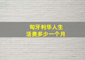 匈牙利华人生活费多少一个月