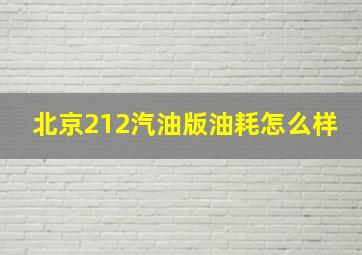 北京212汽油版油耗怎么样