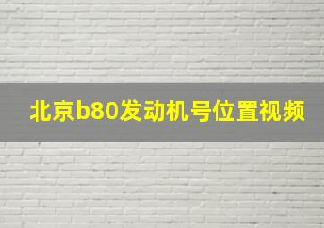 北京b80发动机号位置视频