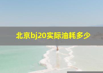 北京bj20实际油耗多少