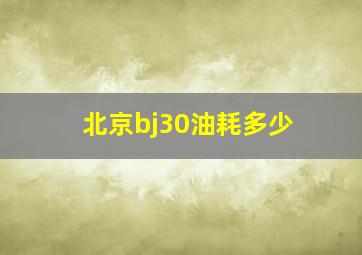 北京bj30油耗多少