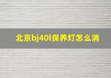 北京bj40l保养灯怎么消