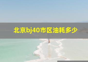 北京bj40市区油耗多少