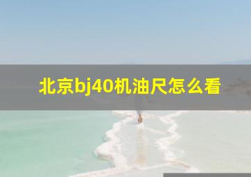 北京bj40机油尺怎么看