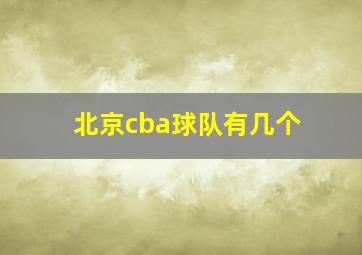 北京cba球队有几个