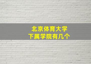 北京体育大学下属学院有几个