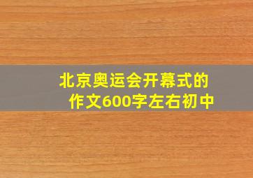 北京奥运会开幕式的作文600字左右初中