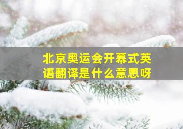 北京奥运会开幕式英语翻译是什么意思呀