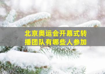 北京奥运会开幕式转播团队有哪些人参加