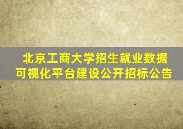 北京工商大学招生就业数据可视化平台建设公开招标公告