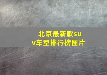 北京最新款suv车型排行榜图片