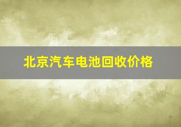 北京汽车电池回收价格