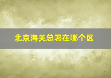 北京海关总署在哪个区