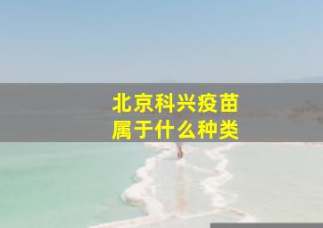 北京科兴疫苗属于什么种类