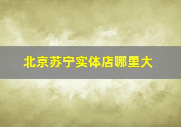 北京苏宁实体店哪里大