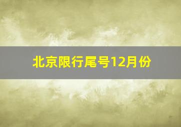 北京限行尾号12月份