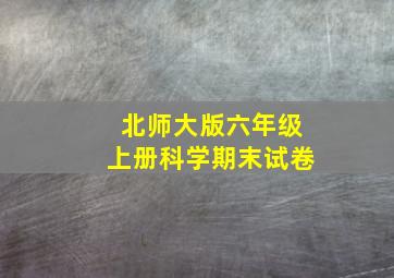 北师大版六年级上册科学期末试卷