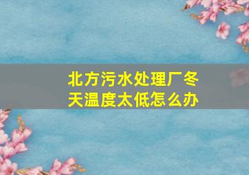 北方污水处理厂冬天温度太低怎么办