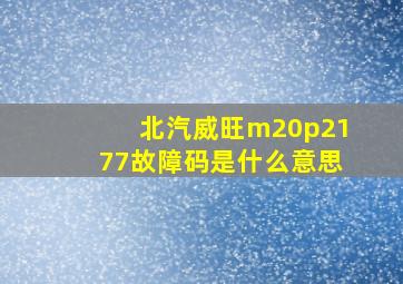 北汽威旺m20p2177故障码是什么意思